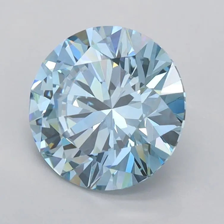 1.50ct Round Lab Grown Diamond (Colour Fancy Vivid Blue, Clarity VVS2, Cut EX, IGI Certified)