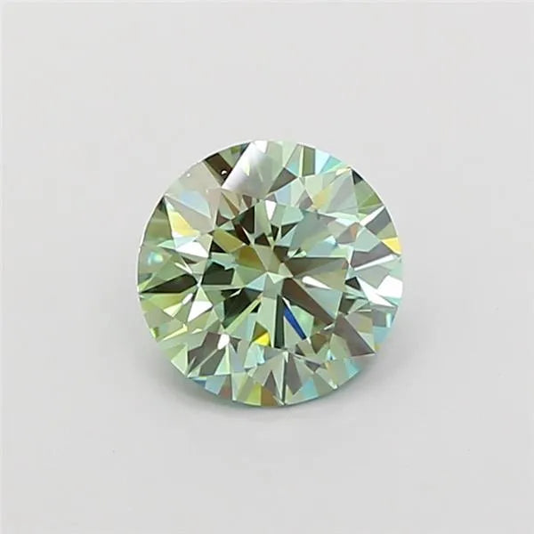 1.54ct Round Lab Grown Diamond (Colour Fancy Vivid Green, Clarity VS1, Cut ID, IGI Certified)