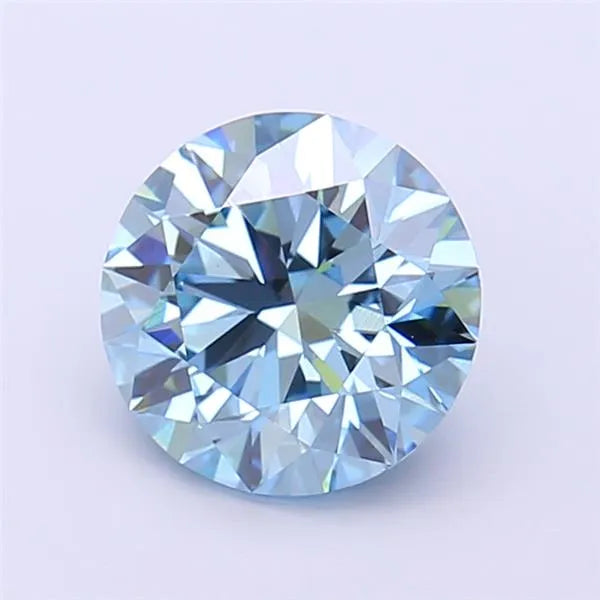 2.06ct Round Lab Grown Diamond (Colour Fancy Vivid Blue, Clarity VS1, Cut ID, IGI Certified)