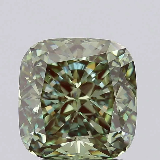 2.31ct Cushion modified Lab Grown Diamond (Colour Fancy Vivid Green, Clarity VS2, IGI Certified)
