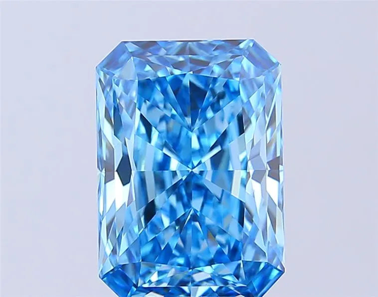 4.08ct Radiant Lab Grown Diamond (Colour Fancy Vivid Blue, Clarity VVS2, IGI Certified)