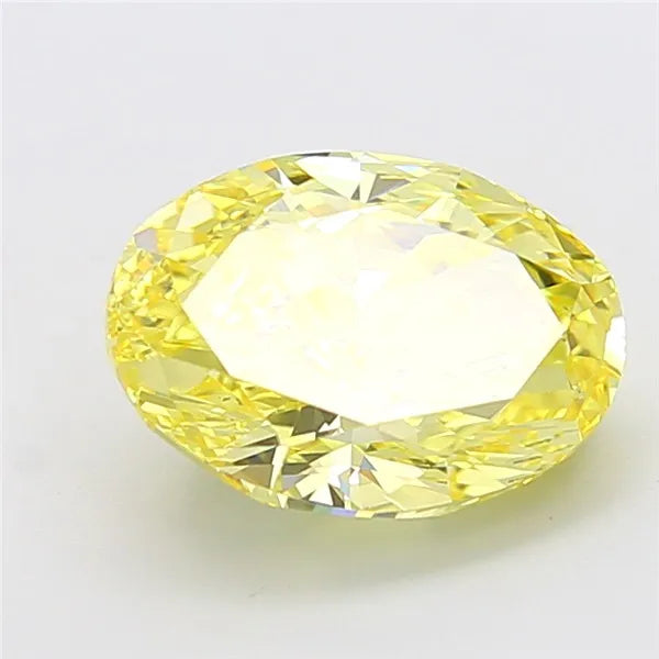 5.03ct Oval Lab Grown Diamond (Colour Fancy Vivid Yellow, Clarity VVS2, IGI Certified)