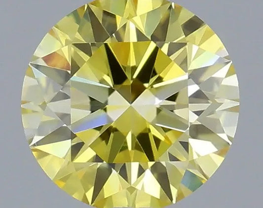 0.28ct Round Lab Grown Diamond (Colour Fancy Intense Yellow, Clarity VS2, Cut ID, IGI Certified)