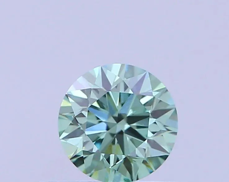0.31ct Round Lab Grown Diamond (Colour Fancy Vivid Green, Clarity VVS2, Cut VG, IGI Certified)