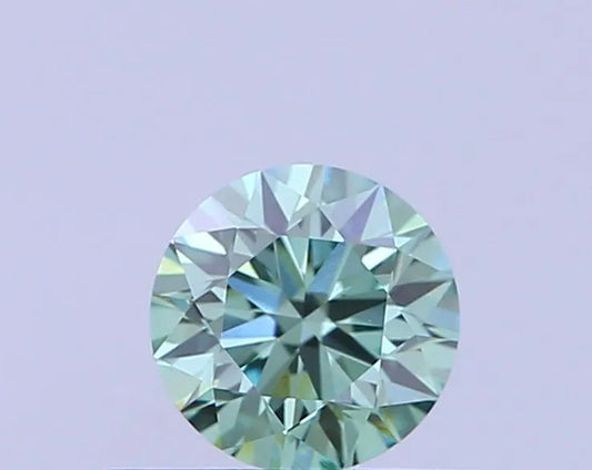 0.31ct Round Lab Grown Diamond (Colour Fancy Vivid Green, Clarity VVS2, Cut VG, IGI Certified)
