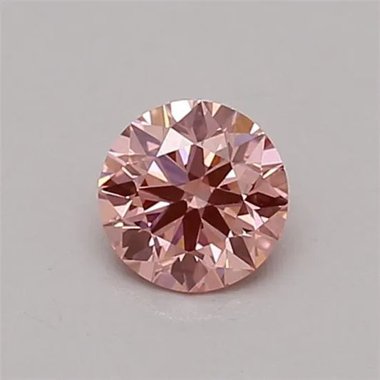 0.34ct Round Lab Grown Diamond (Colour Fancy Vivid Pink, Clarity VVS2, Cut EX, IGI Certified)