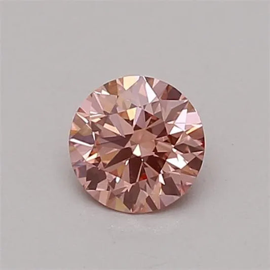0.34ct Round Lab Grown Diamond (Colour Fancy Vivid Pink, Clarity VVS2, Cut ID, IGI Certified)