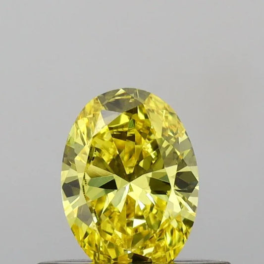 0.40ct Oval Lab Grown Diamond (Colour Fancy Vivid Yellow, Clarity VS2, IGI Certified)