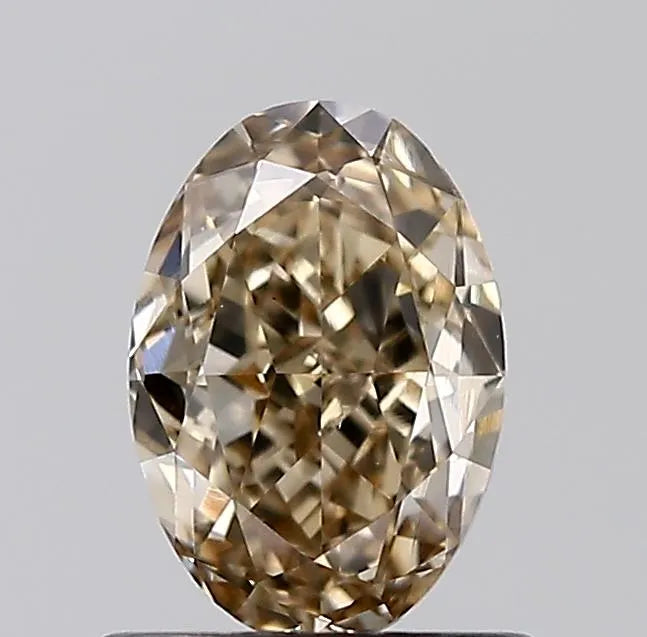 1.00ct Oval Natural Diamond (Colour Fancy Light Yellowish Brown, Clarity VS2, GIA Certified)