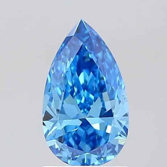 1.00ct Pear Lab Grown Diamond (Colour Fancy Vivid Blue, Clarity VS1, IGI Certified)