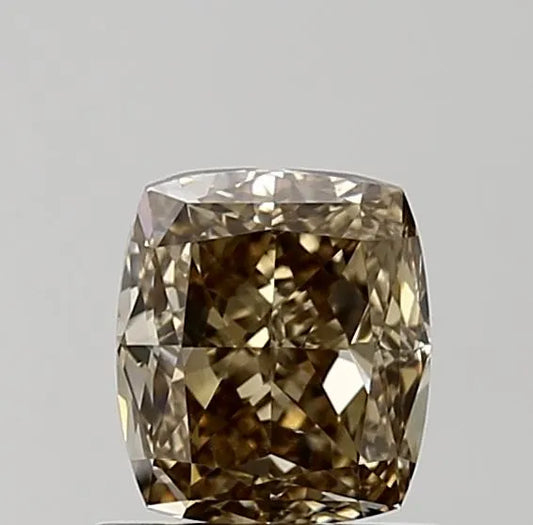 1.01ct Cushion brilliant Natural Diamond (Colour Fancy Dark Yellowish Brown, Clarity VS2, GIA Certified)