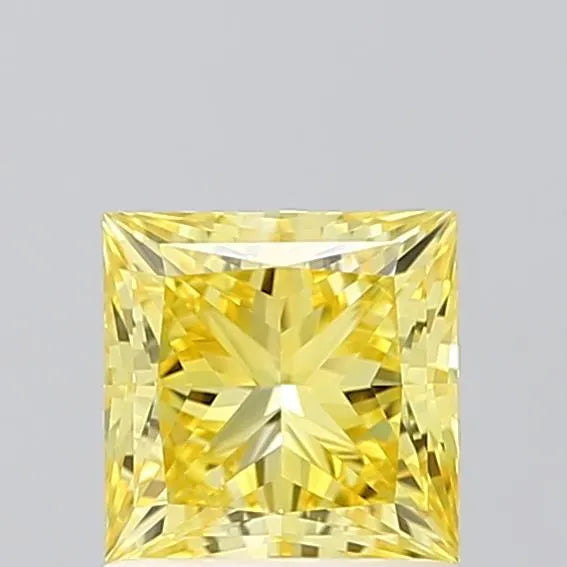 1.01ct Princess Lab Grown Diamond (Colour Fancy Vivid Yellow, Clarity IF, IGI Certified)