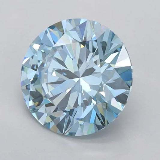 1.50ct Round Lab Grown Diamond (Colour Fancy Vivid Blue, Clarity VVS2, Cut EX, IGI Certified)