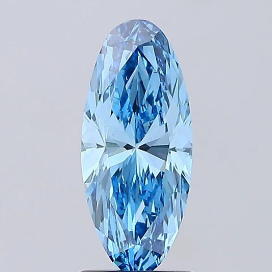 1.92ct Oval Lab Grown Diamond (Colour Fancy Vivid Blue, Clarity VS1, IGI Certified)