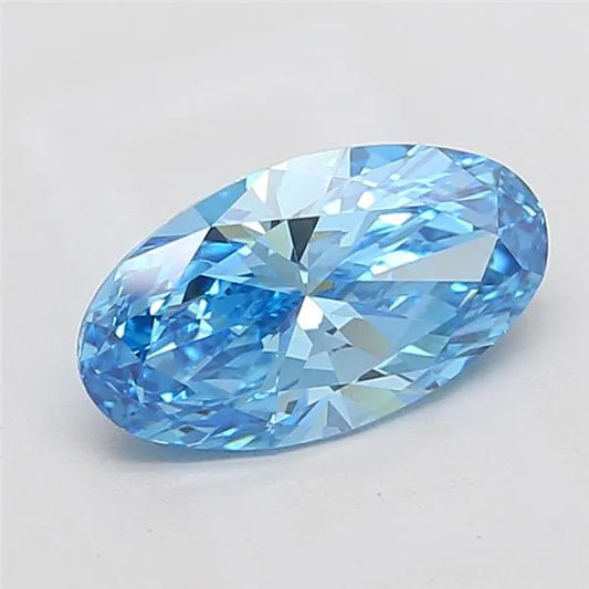 2.01ct Oval Lab Grown Diamond (Colour Fancy Vivid Blue, Clarity VS2, IGI Certified)