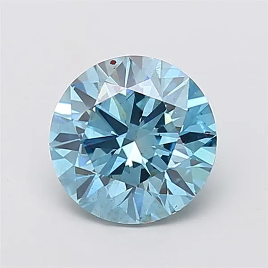 2.05ct Round Lab Grown Diamond (Colour Fancy Vivid Blue, Clarity VS2, Cut ID, IGI Certified)