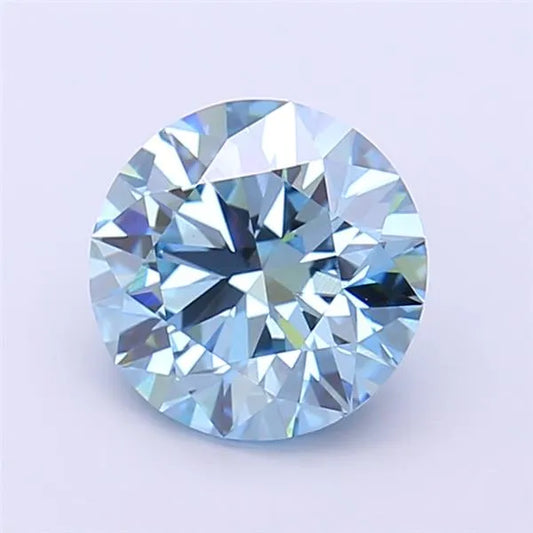 2.06ct Round Lab Grown Diamond (Colour Fancy Vivid Blue, Clarity VS1, Cut ID, IGI Certified)