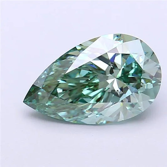 2.26ct Pear Lab Grown Diamond (Colour Fancy Vivid Green, Clarity VVS1, IGI Certified)