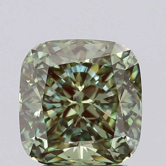 2.31ct Cushion modified Lab Grown Diamond (Colour Fancy Vivid Green, Clarity VS2, IGI Certified)