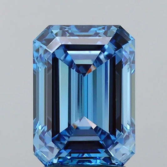 2.47ct Emerald Lab Grown Diamond (Colour Fancy Vivid Blue, Clarity VVS2, IGI Certified)