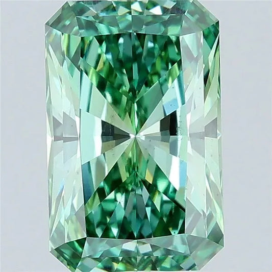 2.55ct Radiant Lab Grown Diamond (Colour Fancy Vivid Green, Clarity VS2, IGI Certified)
