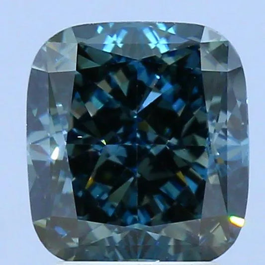 2.57ct Cushion modified Lab Grown Diamond (Colour Fancy Dark Blueish Green, Clarity VS1, IGI Certified)