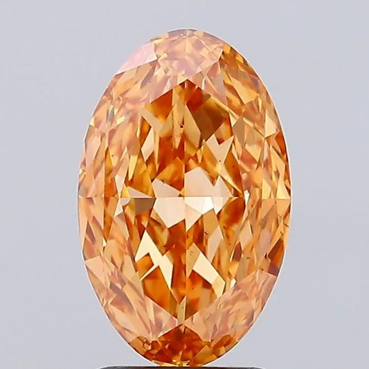 2.70ct Oval Lab Grown Diamond (Colour Fancy Vivid Orange, Clarity VS2, IGI Certified)