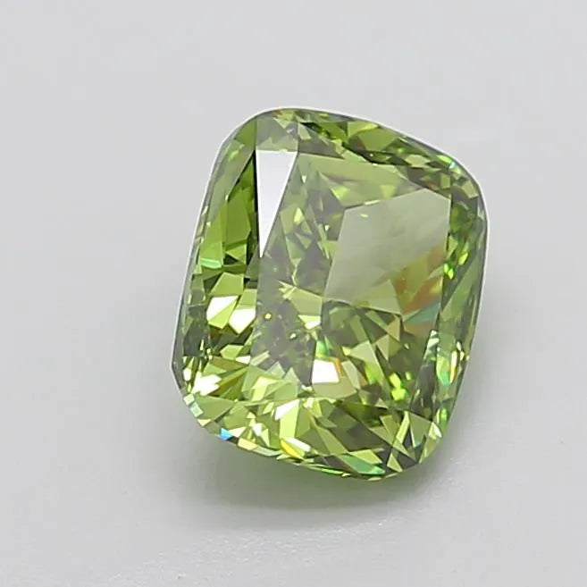 2.81ct Cushion modified Lab Grown Diamond (Colour Fancy Vivid Green, Clarity VS1, IGI Certified)