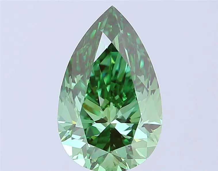 3.01ct Pear Lab Grown Diamond (Colour Fancy Vivid Green, Clarity VS2, IGI Certified)