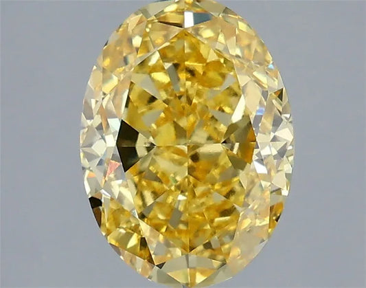 3.09ct Oval Lab Grown Diamond (Colour Fancy Vivid Yellow, Clarity VVS2, IGI Certified)