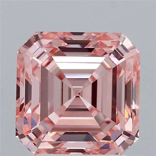 3.21ct Square emerald Lab Grown Diamond (Colour Fancy Vivid Pink, Clarity VS1, IGI Certified)