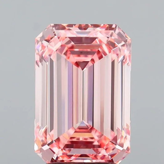 3.25ct Emerald Lab Grown Diamond (Colour Fancy Vivid Pink, Clarity VVS2, IGI Certified)