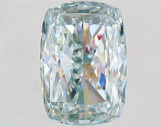 3.56ct Cushion modified Lab Grown Diamond (Colour Fancy Blueish Green, Clarity VVS2, IGI Certified)