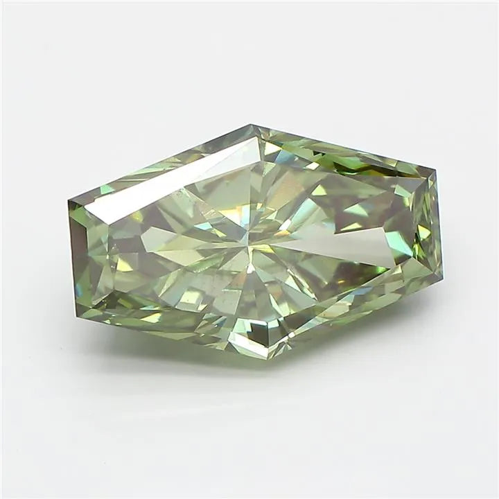 4.05ct Hexagonal Lab Grown Diamond (Colour Fancy Vivid Green, Clarity VS2, IGI Certified)
