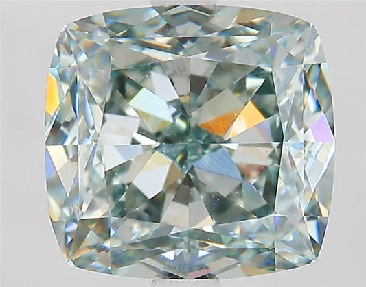 4.06ct Cushion modified Lab Grown Diamond (Colour Fancy Green, Clarity VVS2, IGI Certified)