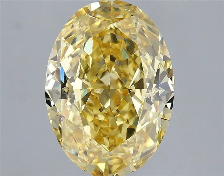 4.07ct Oval Lab Grown Diamond (Colour Fancy Vivid Yellow, Clarity VS1, IGI Certified)