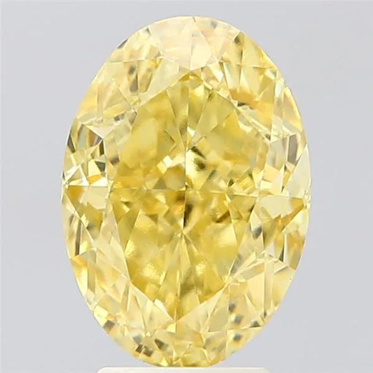 4.09ct Oval Lab Grown Diamond (Colour Fancy Intense Yellow, Clarity VVS2, IGI Certified)