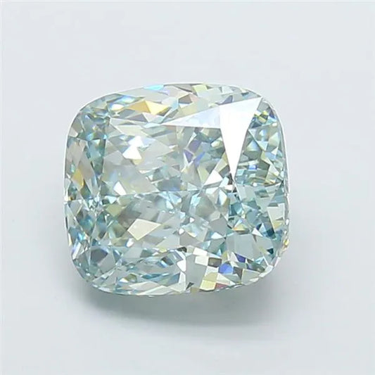 4.97ct Cushion modified Lab Grown Diamond (Colour Fancy Blueish Green, Clarity VVS2, IGI Certified)