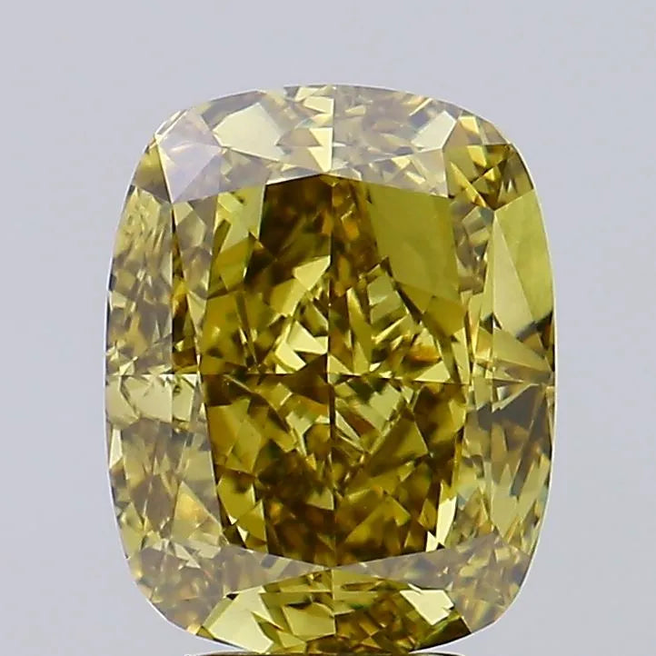 5.01ct Cushion modified Lab Grown Diamond (Colour Fancy Intense Gray Yellow, Clarity VS2, IGI Certified)