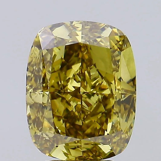 5.01ct Cushion modified Lab Grown Diamond (Colour Fancy Intense Gray Yellow, Clarity VS2, IGI Certified)