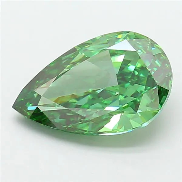 5.01ct Pear Lab Grown Diamond (Colour Fancy Vivid Green, Clarity VVS2, IGI Certified)