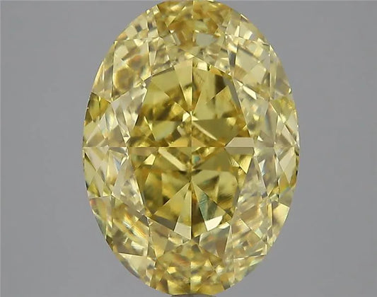 5.11ct Oval Lab Grown Diamond (Colour Fancy Vivid Yellow, Clarity VVS2, IGI Certified)