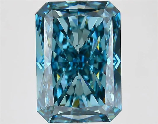6.62ct Radiant Lab Grown Diamond (Colour Fancy Vivid Green Blue, Clarity VVS2, IGI Certified)