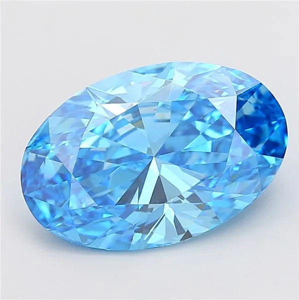 8.01ct Oval Lab Grown Diamond (Colour Fancy Vivid Blue, Clarity VVS2, IGI Certified)