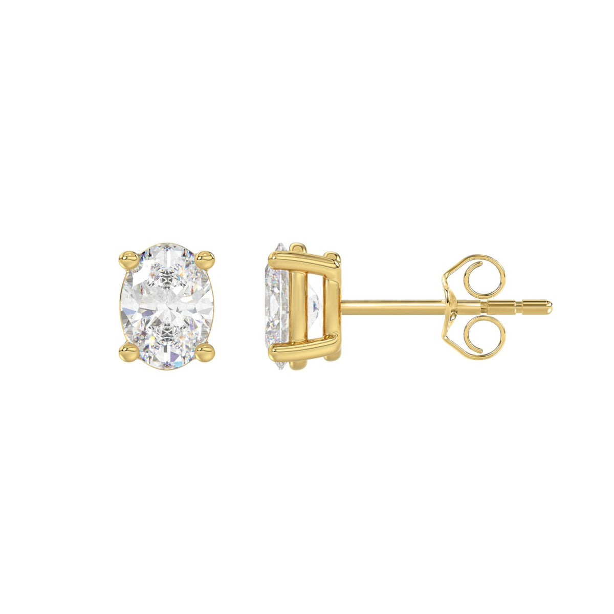 10K Yellow Gold, flat view