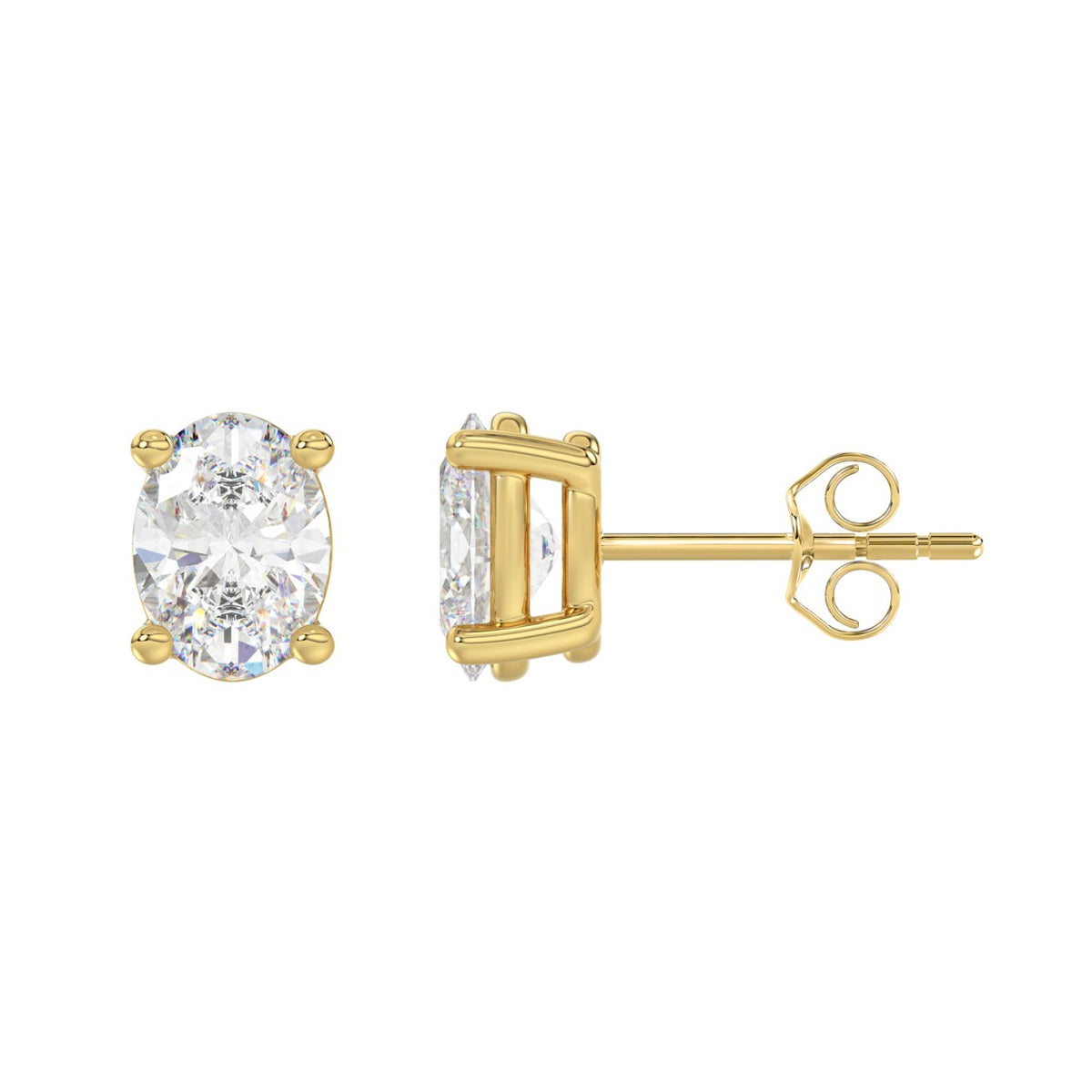 10K Yellow Gold, flat view