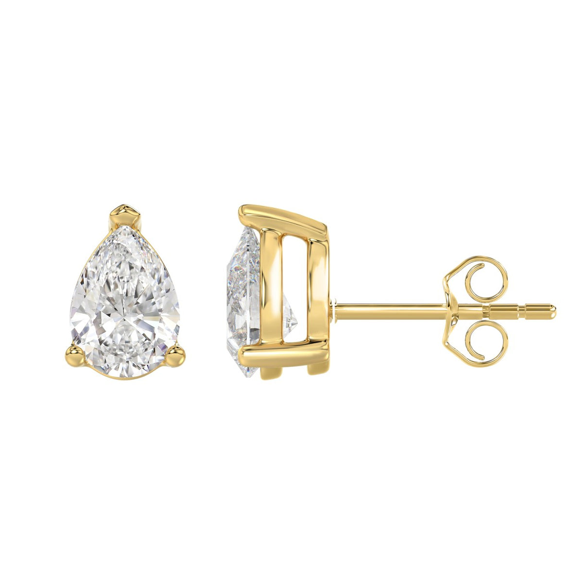 10K Yellow Gold, flat view