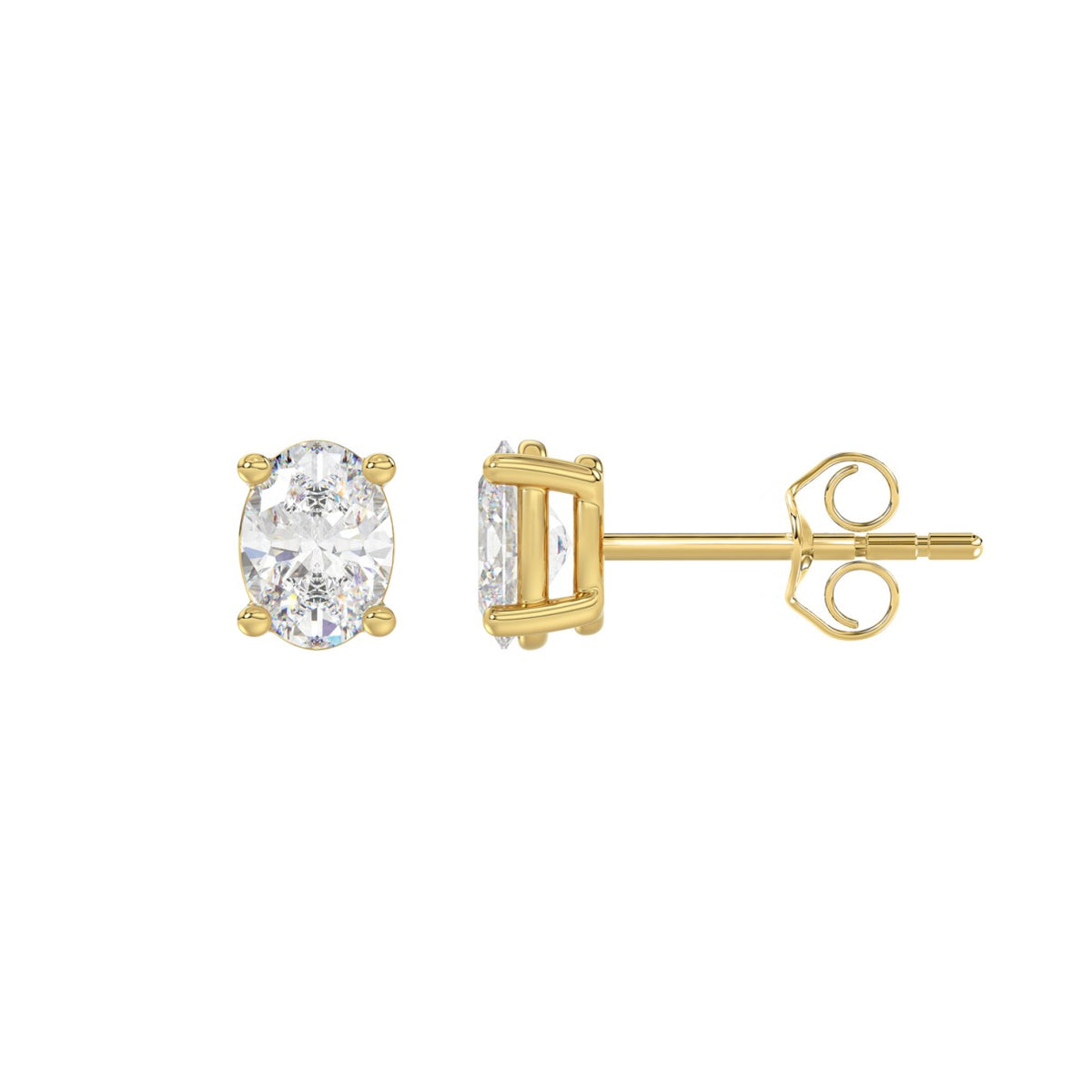 10K Yellow Gold, flat view