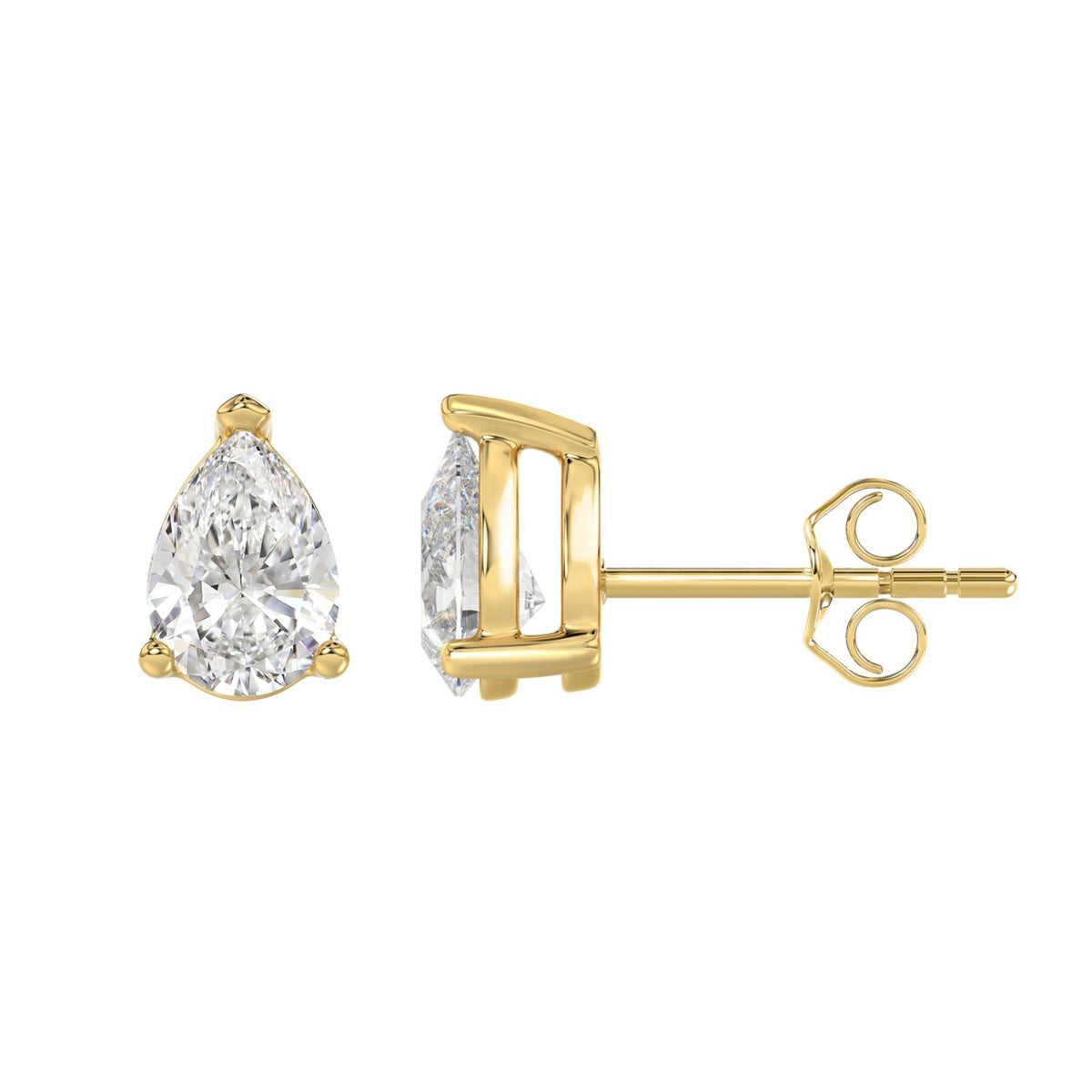 10K Yellow Gold, flat view