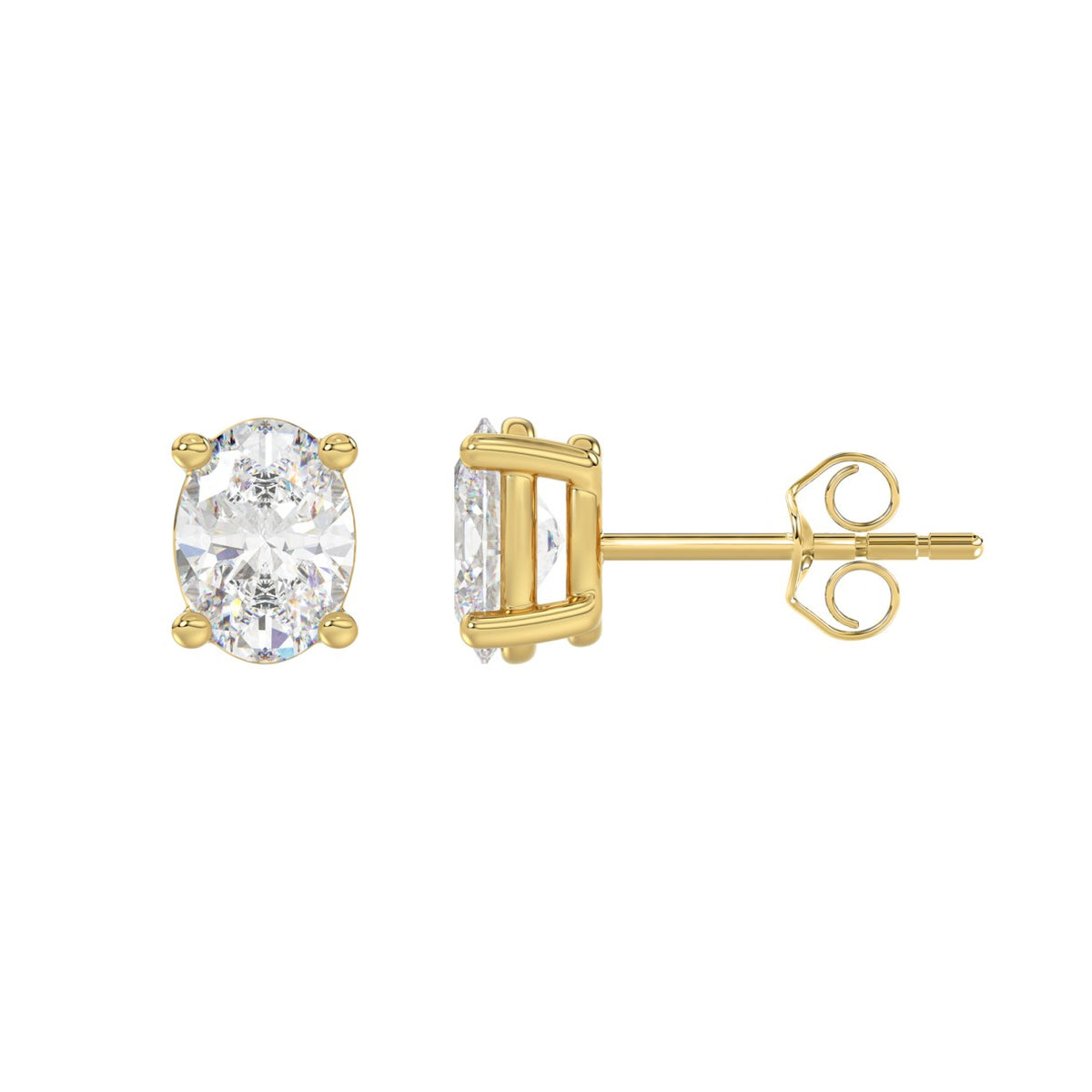 10K Yellow Gold, flat view